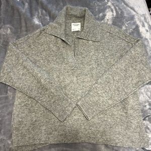Worn once! Abercrombie & Fitch Boucle Notch-Neck Sweater Polo XL